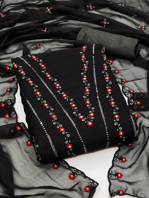 embroidered unstitched suit set - 21267330 - Very Small Image - 1