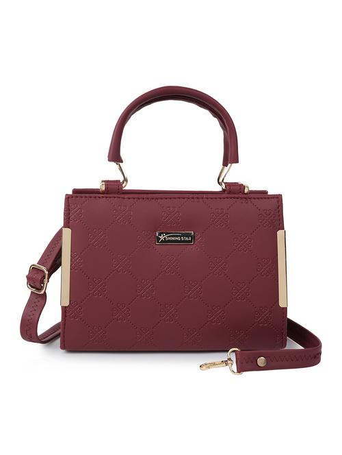solid leatherette (pu) handbag - 21273753 - Very Small Image - 1