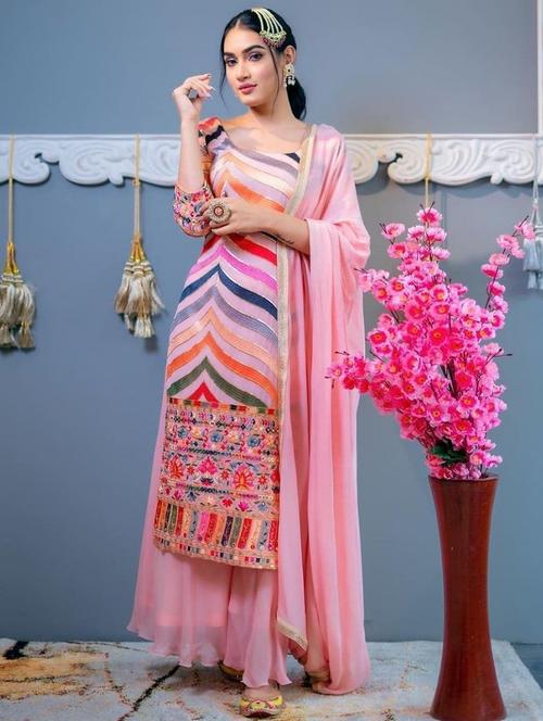 women round neck kurta dupatta set - 21275895 - Very Small Image - 1