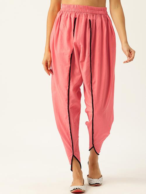 pink cotton solids dhoti salwar - 21332550 - Very Small Image - 1