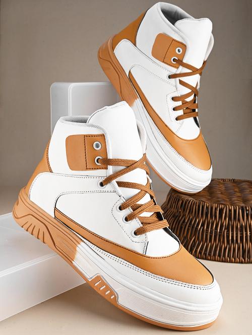 white synthetic lace up sneakers - 21370086 - Very Small Image - 1