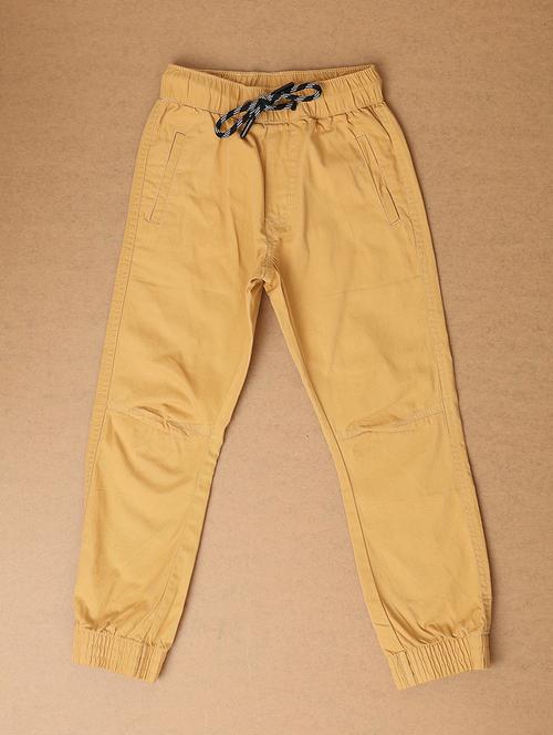 boys khaki solid joggers - 21389839 - Very Small Image - 1