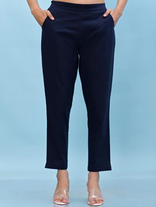 women solid mid rise cigarette pant - 21391943 - Very Small Image - 1