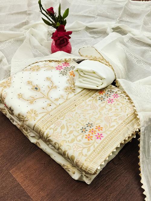 women embroidered unstitched suit set - 21397986 - Very Small Image - 1