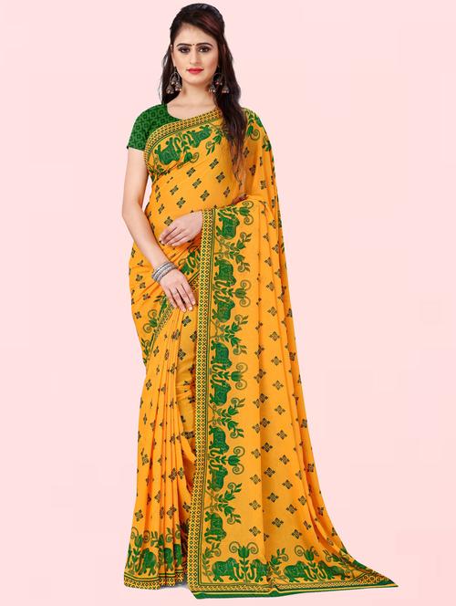 women casual wear georgette saree with blouse - 21412801 - Very Small Image - 1