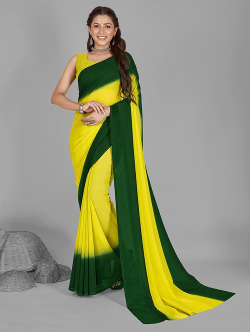 women ombre georgette saree with blouse - 21412917 - Very Small Image - 1