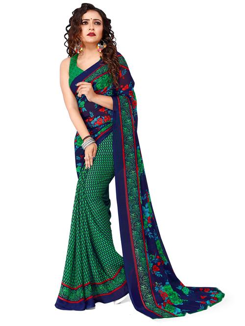 women printed casual wear saree with blouse - 21413231 - Very Small Image - 1