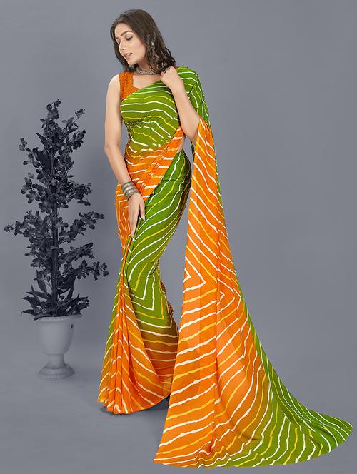 women printed casual wear saree with blouse - 21413313 - Very Small Image - 1