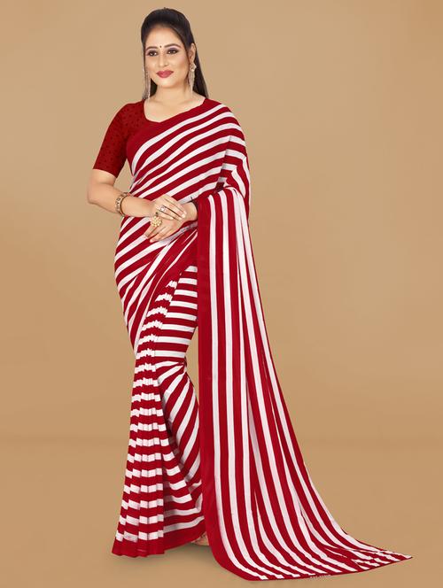 women printed casual saree with blouse - 21417020 - Very Small Image - 1