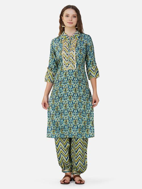 women multi color printed kurta salwar set - 21454696 - Very Small Image - 1