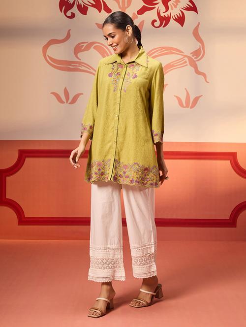 women green self-designed regular shirt - 21456792 - Very Small Image - 1