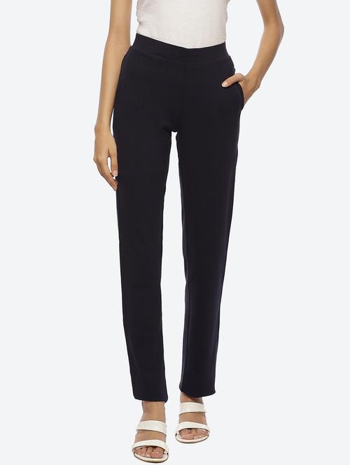 women mid-rise solid flat front trouser - 21459130 - Very Small Image - 1