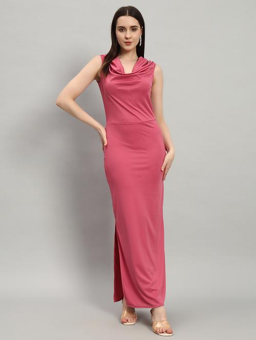 women solid cowl neck bodycon dress - 21483467 - Very Small Image - 1