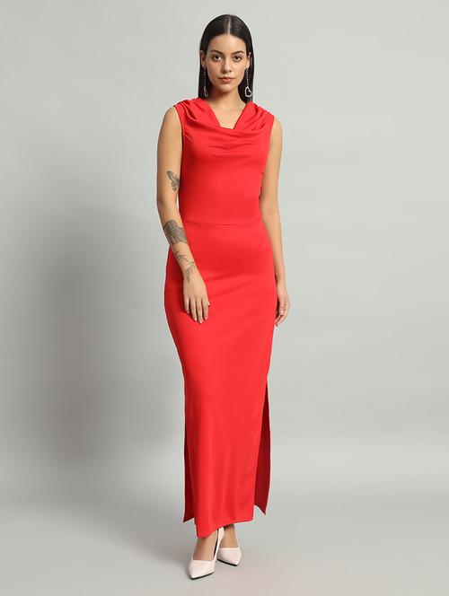 women solid cowl neck bodycon dress - 21483469 - Very Small Image - 1