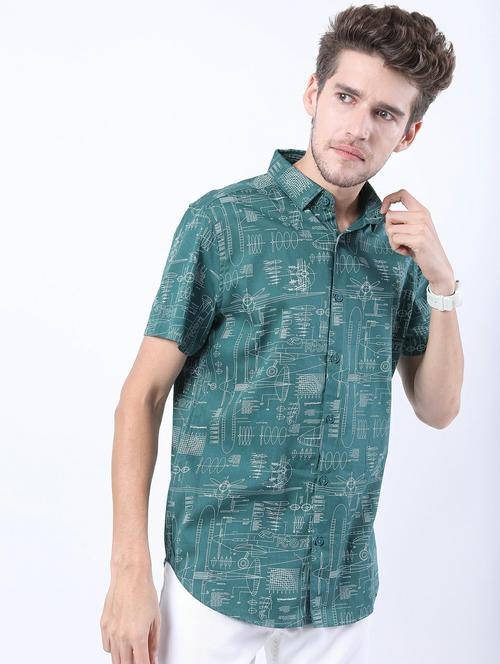 men collared printed casual shirt - 21487141 - Very Small Image - 1
