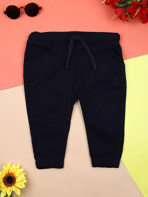 kids navy blue solid three fourth shorts - 21492521 - Very Small Image - 1