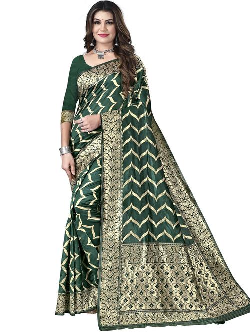 women green banarasi saree - 21506264 - Very Small Image - 1