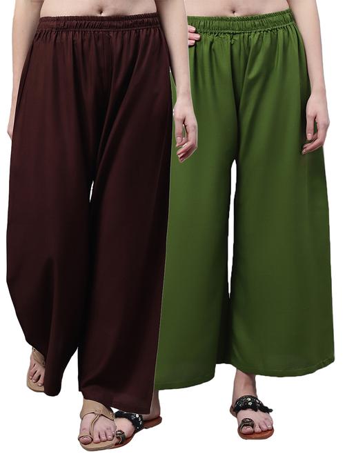 pack of 2 solid relaxed fit palazzo - 21535621 - Very Small Image - 1