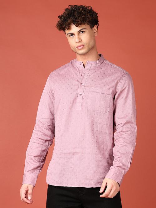 men self design long sleeve short kurta - 21535710 - Very Small Image - 1