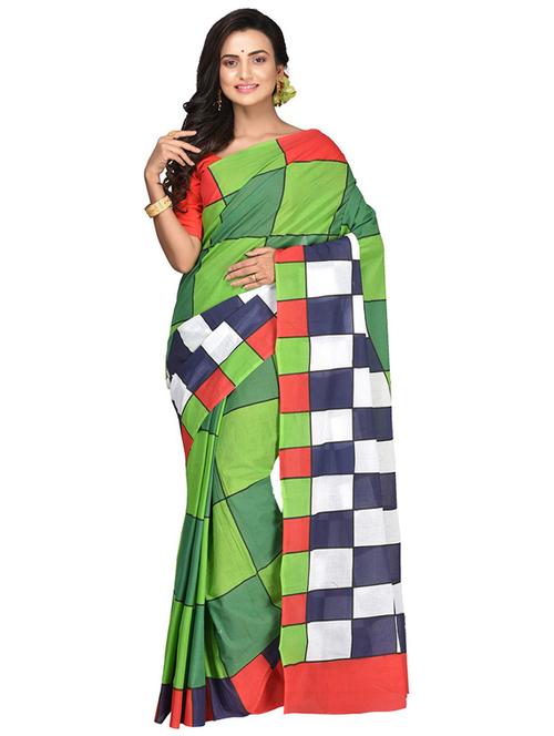 women color block handloom saree - 21536872 - Very Small Image - 1