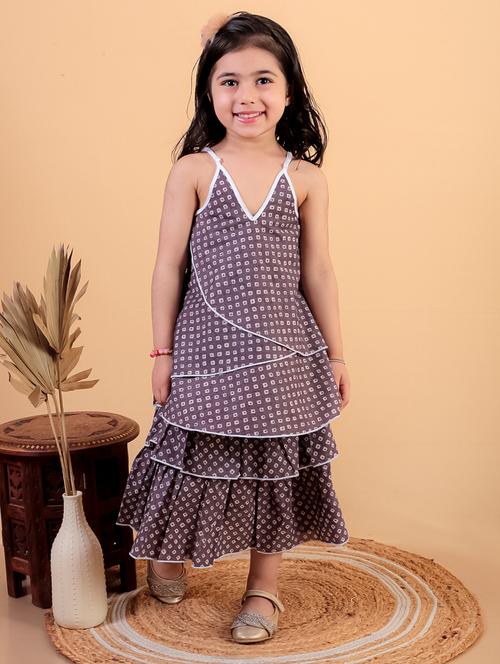 girls printed sleeveless top & skirt set - 21555770 - Very Small Image - 1