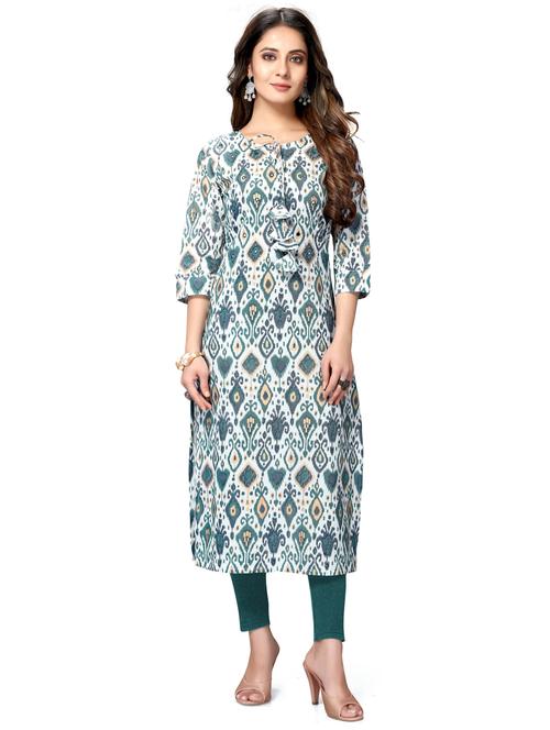 women three quarter sleeve straight kurta - 21557616 - Very Small Image - 1
