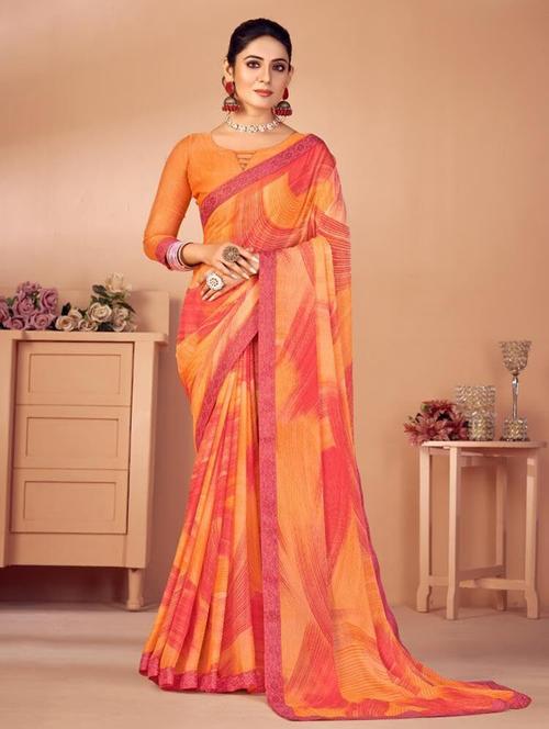 women abstract print saree - 21567396 - Very Small Image - 1