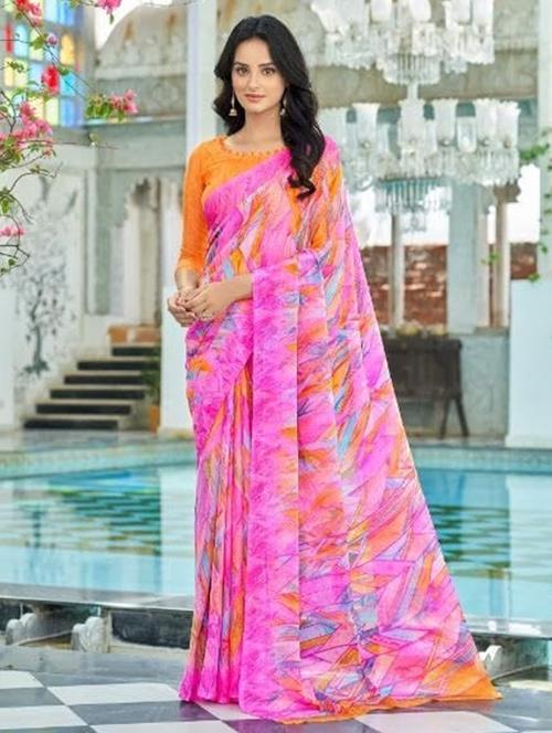 women printed saree - 21567668 - Very Small Image - 1