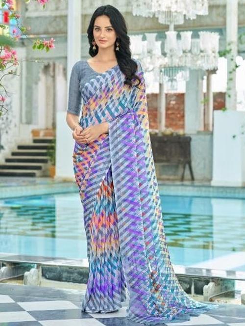women geometric printed saree - 21567672 - Very Small Image - 1