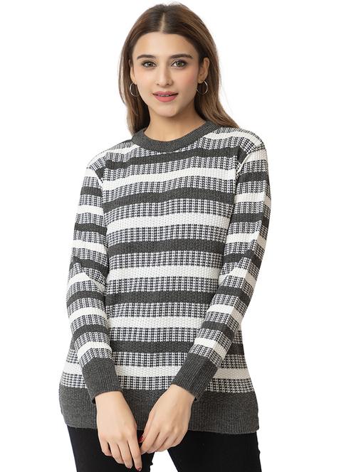 women striped long sleeves pullover - 21574029 - Very Small Image - 1
