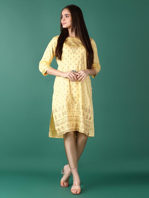 women printed three quarter sleeves straight kurta - 21580951 - Very Small Image - 1