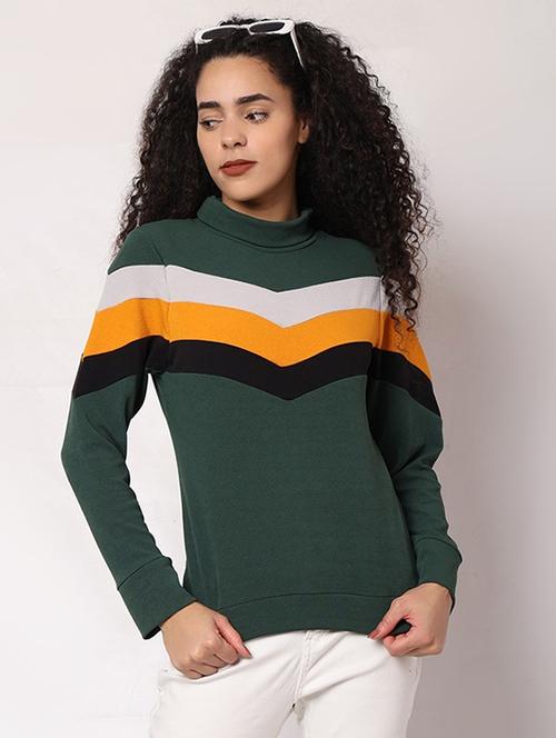 women color block long sleeve sweatshirt - 21584146 - Very Small Image - 1