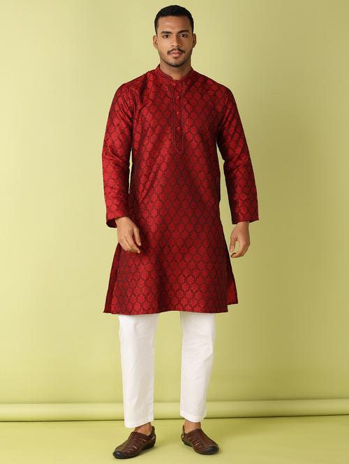 men printed kurta pyjama ethnic wear set - 21607862 - Very Small Image - 1