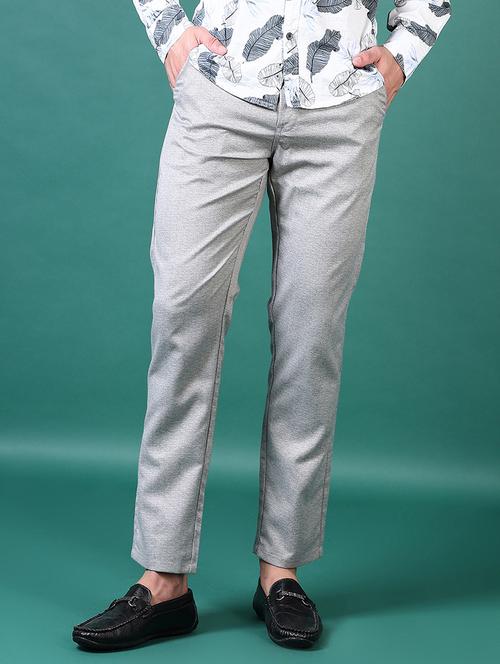men mid rise textured chinos - 21620681 - Very Small Image - 1