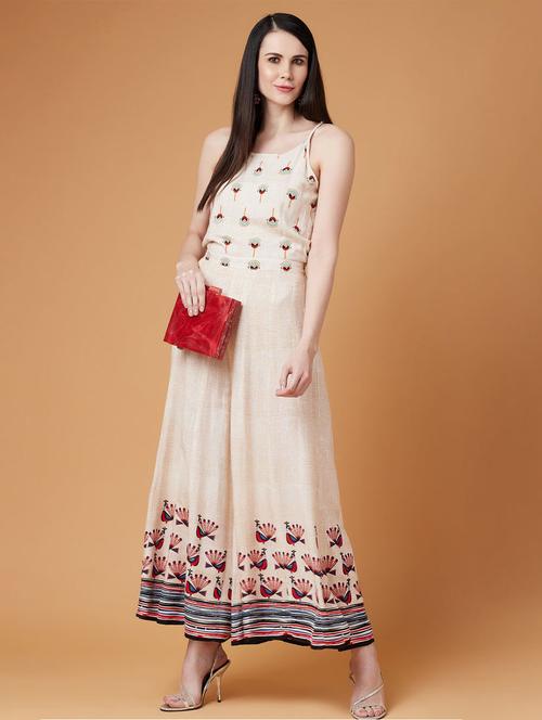 women printed shoulder strap ethnic jumpsuit - 21651411 - Very Small Image - 1