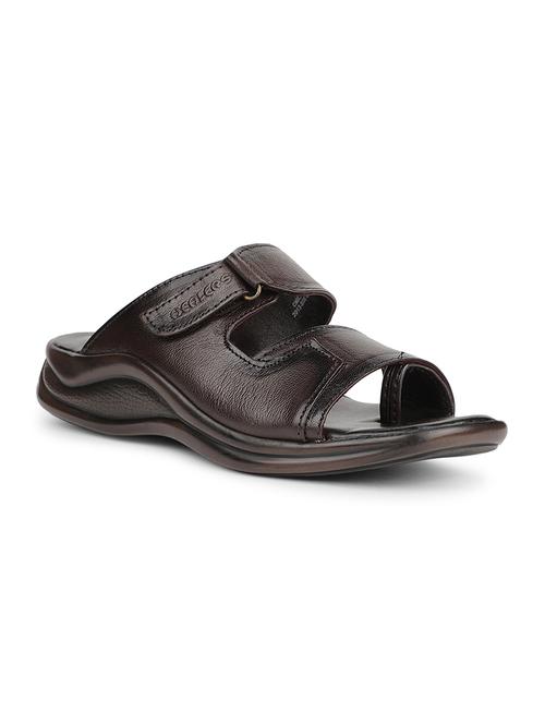 men brown solid slip on slipper - 21660959 - Very Small Image - 1