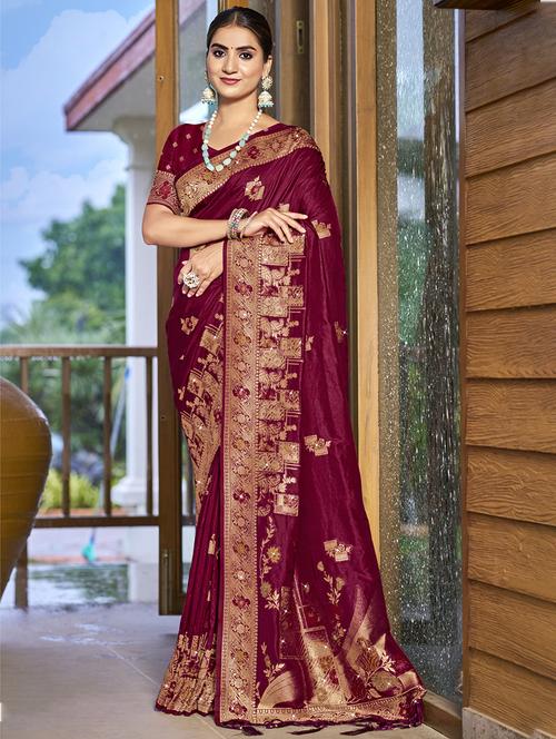 women self design banarasi saree with blouse - 21671339 - Very Small Image - 1