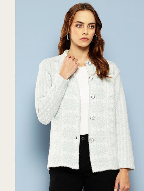 women self designed long sleeves cardigan - 21673192 - Very Small Image - 1