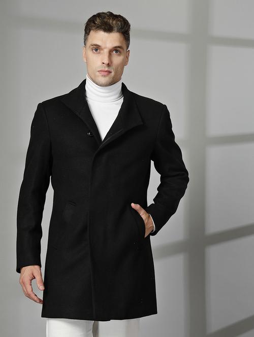 men long sleeves solid trenchcoat - 21674406 - Very Small Image - 1