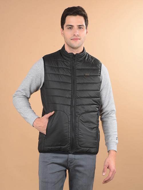 men solid sleeveless puffer jacket - 21675695 - Very Small Image - 1