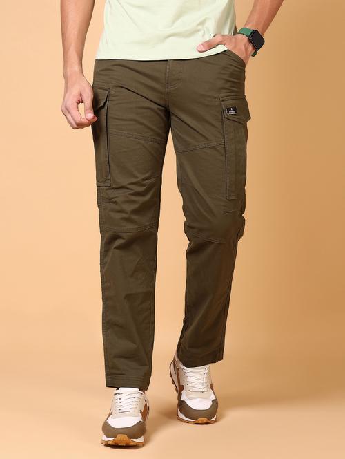 men solid mid rise cargo - 21677618 - Very Small Image - 1