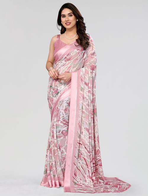 women floral printed saree with blouse - 21677799 - Very Small Image - 1