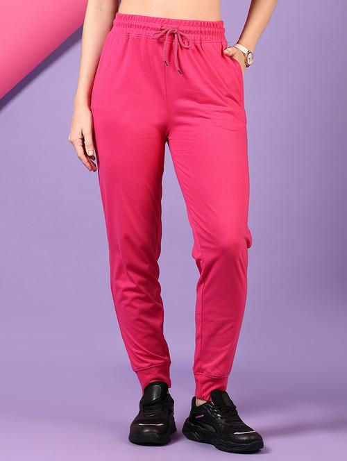 women pink solid mid rise jogger - 21690591 - Very Small Image - 1