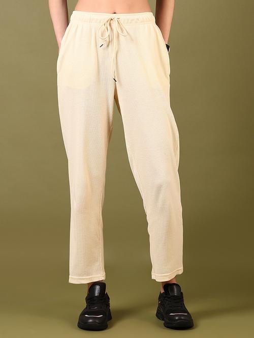 beige solid track pant - 21695529 - Very Small Image - 1