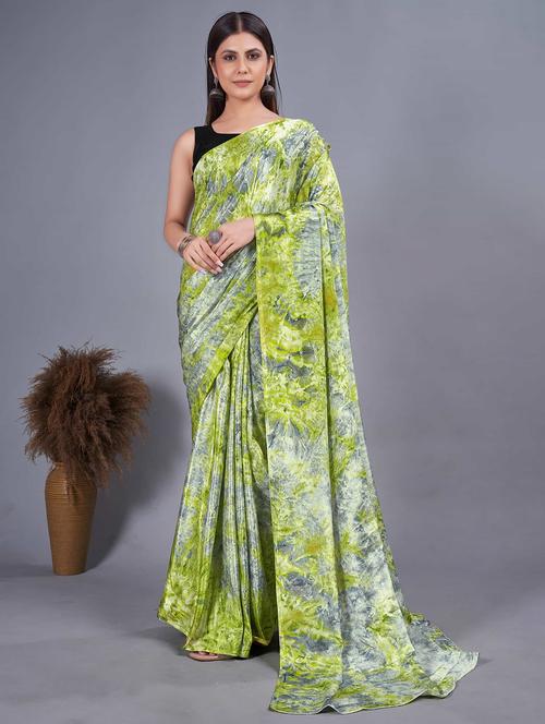 women tie & dye ready to wear saree with blouse - 21703292 - Very Small Image - 1
