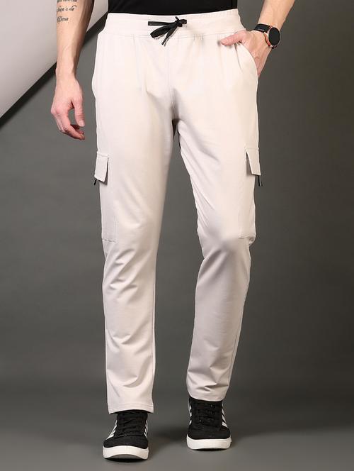 men grey solid mid rise regular fit cargo - 21706744 - Very Small Image - 1