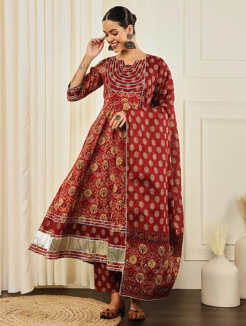 women floral kurta pant set with dupatta - 21708795 - Very Small Image - 1