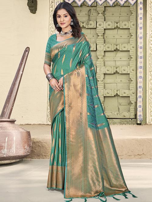 women self design banarasi saree with blouse - 21708834 - Very Small Image - 1
