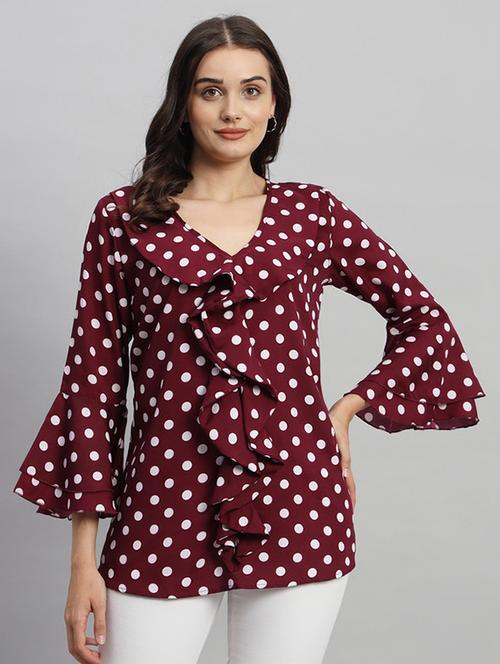 women polka doted bell sleeves regular top - 21709790 - Very Small Image - 1