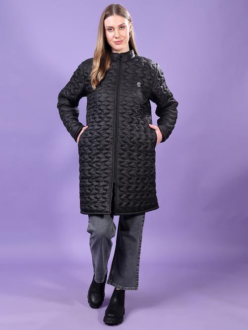 women long sleeves solid quilted jacket - 21710978 - Very Small Image - 1